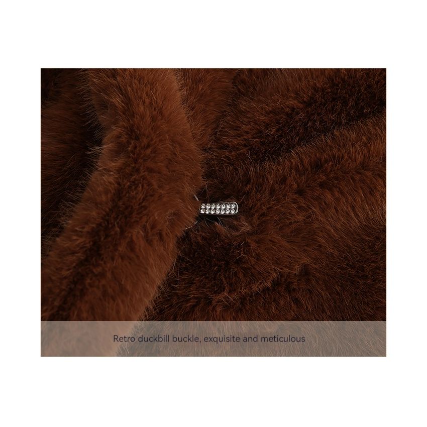 Vintage atmosphere teddy bear and fur long coat