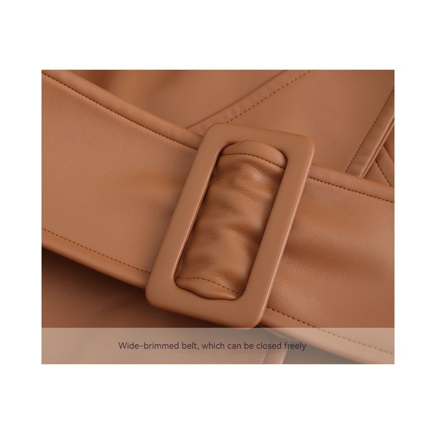 Classic modern trench coat oversized leather jacket