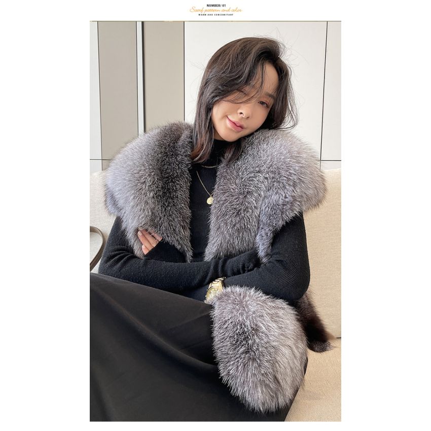 Fox Leather Large Shawl