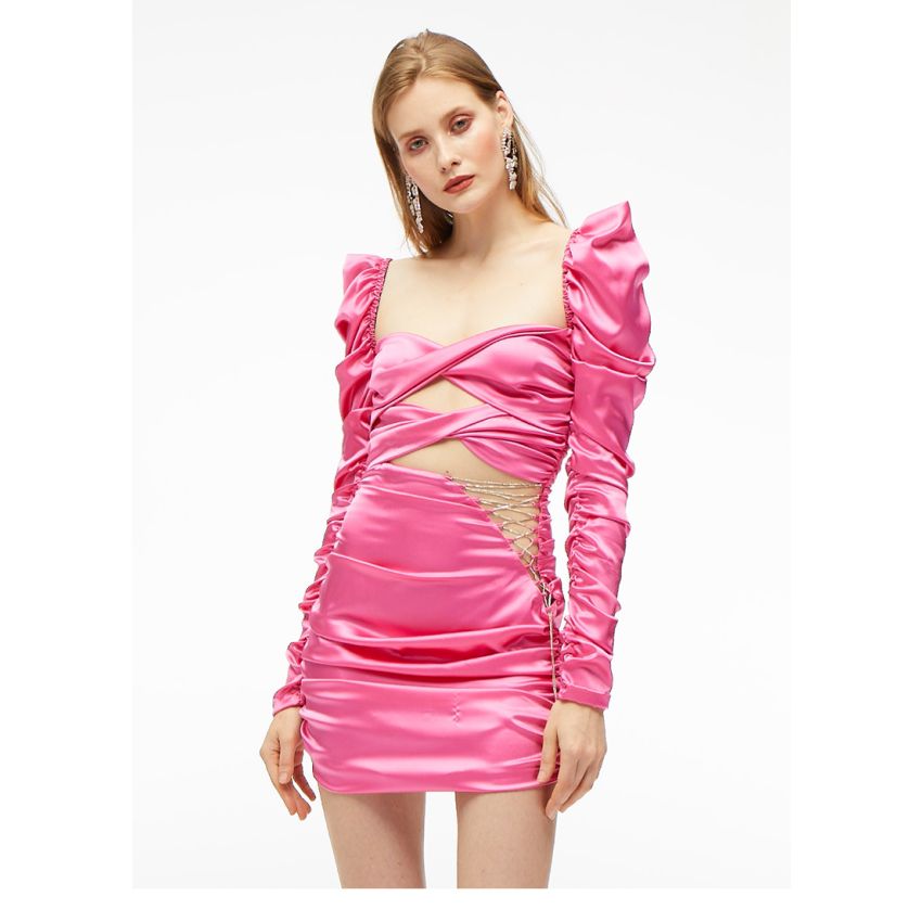 Hollow Silk Sexy Backless Dress