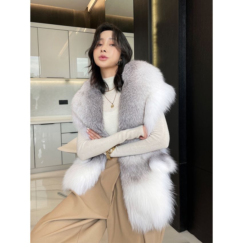 Fox Leather Large Shawl