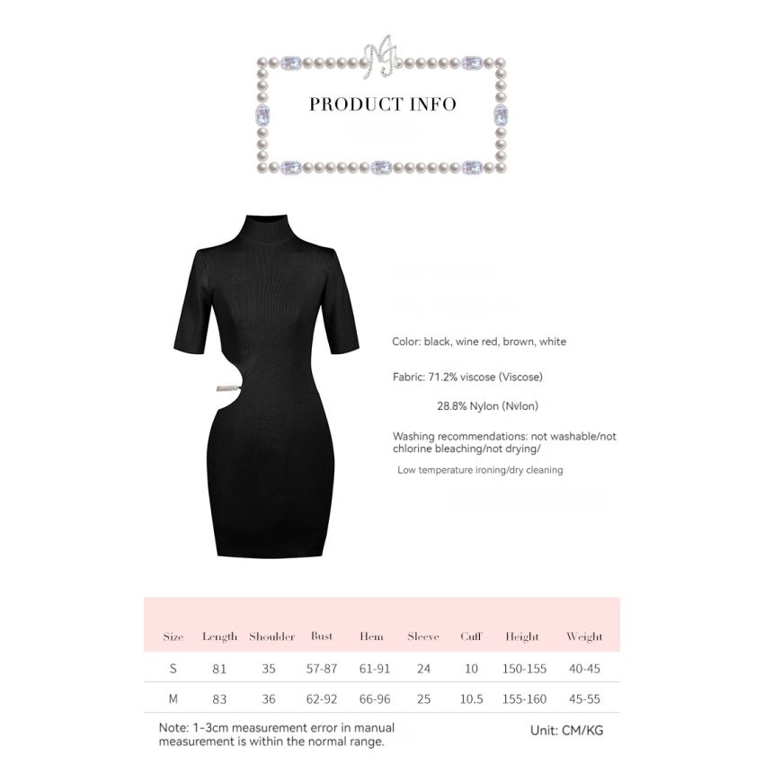 Hollow Knitted Pearl Sexy Hot Girl Skirt