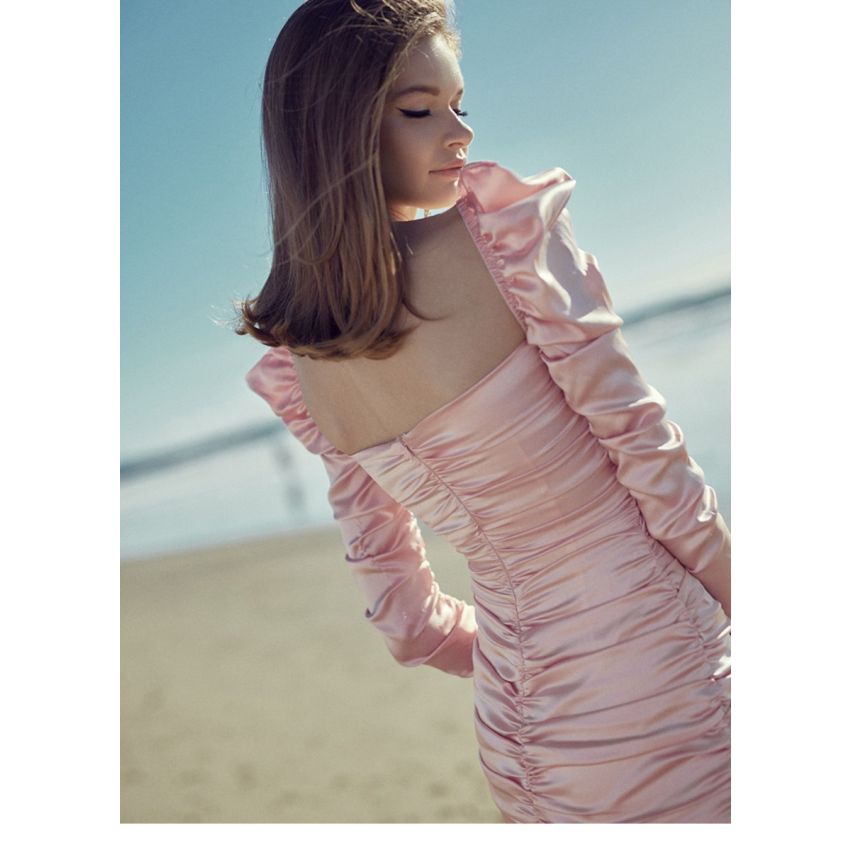 Hollow Silk Sexy Backless Dress