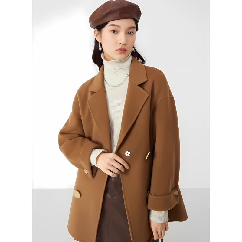 JUZUI Suit Collar Shape Coat