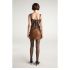 Vintage gold buckle decorative leather skirt